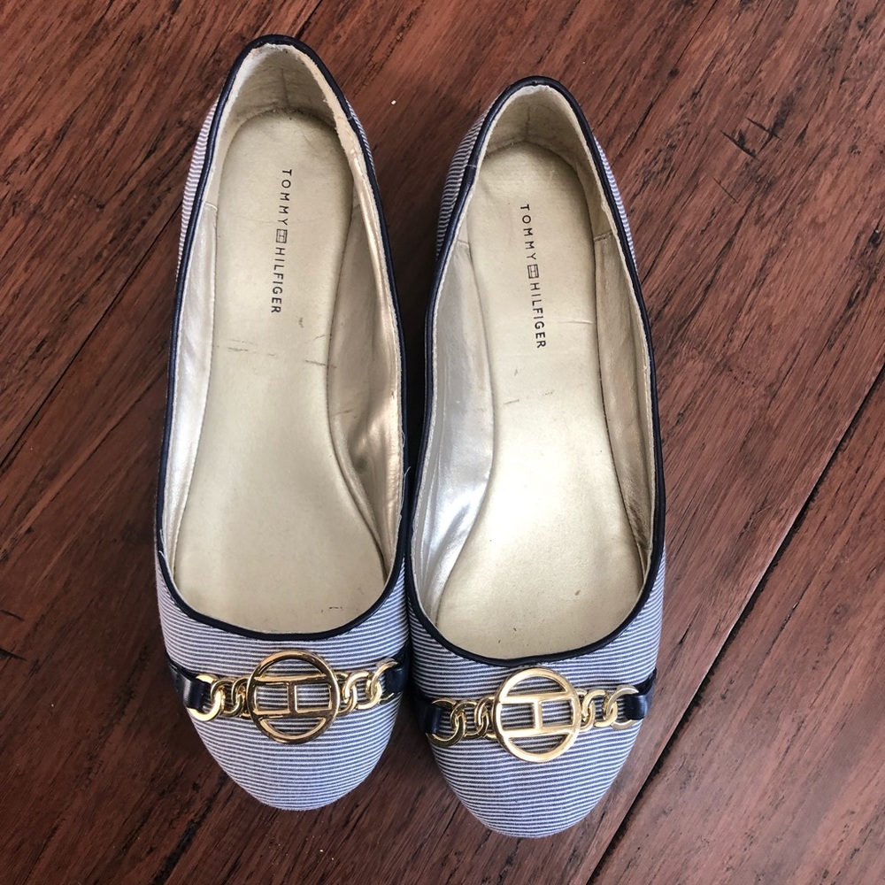 Tommy Hilfiger Navy Stripe Ballet Flats 7.5 M